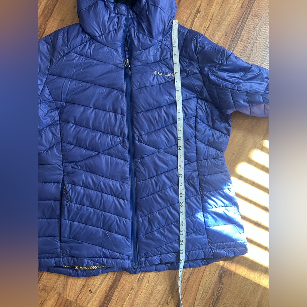 Columbia Joy Peak Mid Hooded Omni Heat Jacket Royal Blue Womens Size XL - Picture 8 of 8
